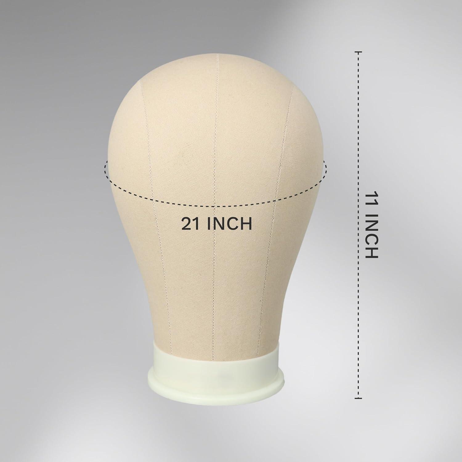 image22 Inch Wig Head for Wig Canvas Mannequin Head with Mount Hole Manikin Head for Wig Making Styling and Display Head Contour More Realistic21 Inch