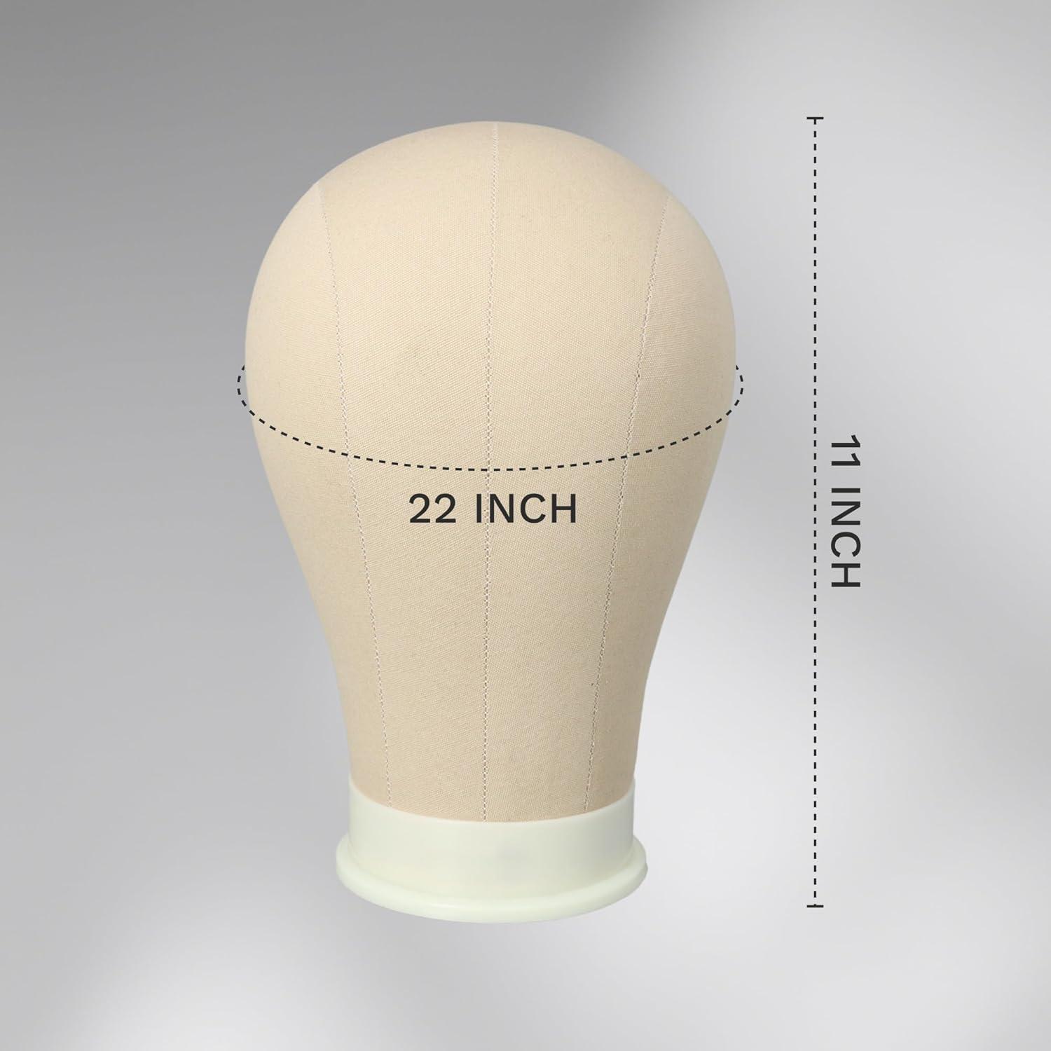image22 Inch Wig Head for Wig Canvas Mannequin Head with Mount Hole Manikin Head for Wig Making Styling and Display Head Contour More Realistic22 Inch