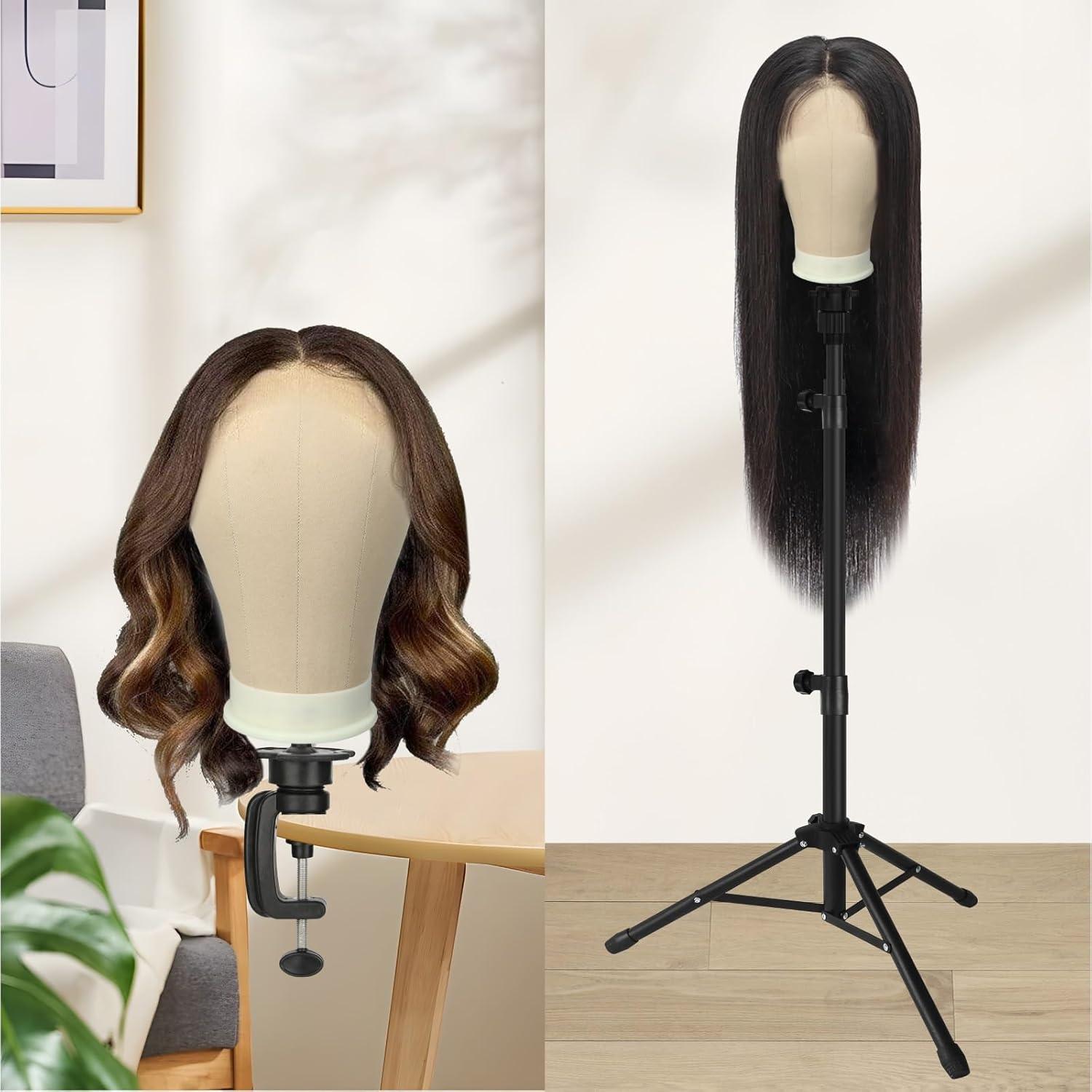 image22 Inch Wig Head for Wig Canvas Mannequin Head with Mount Hole Manikin Head for Wig Making Styling and Display Head Contour More Realistic24 Inch