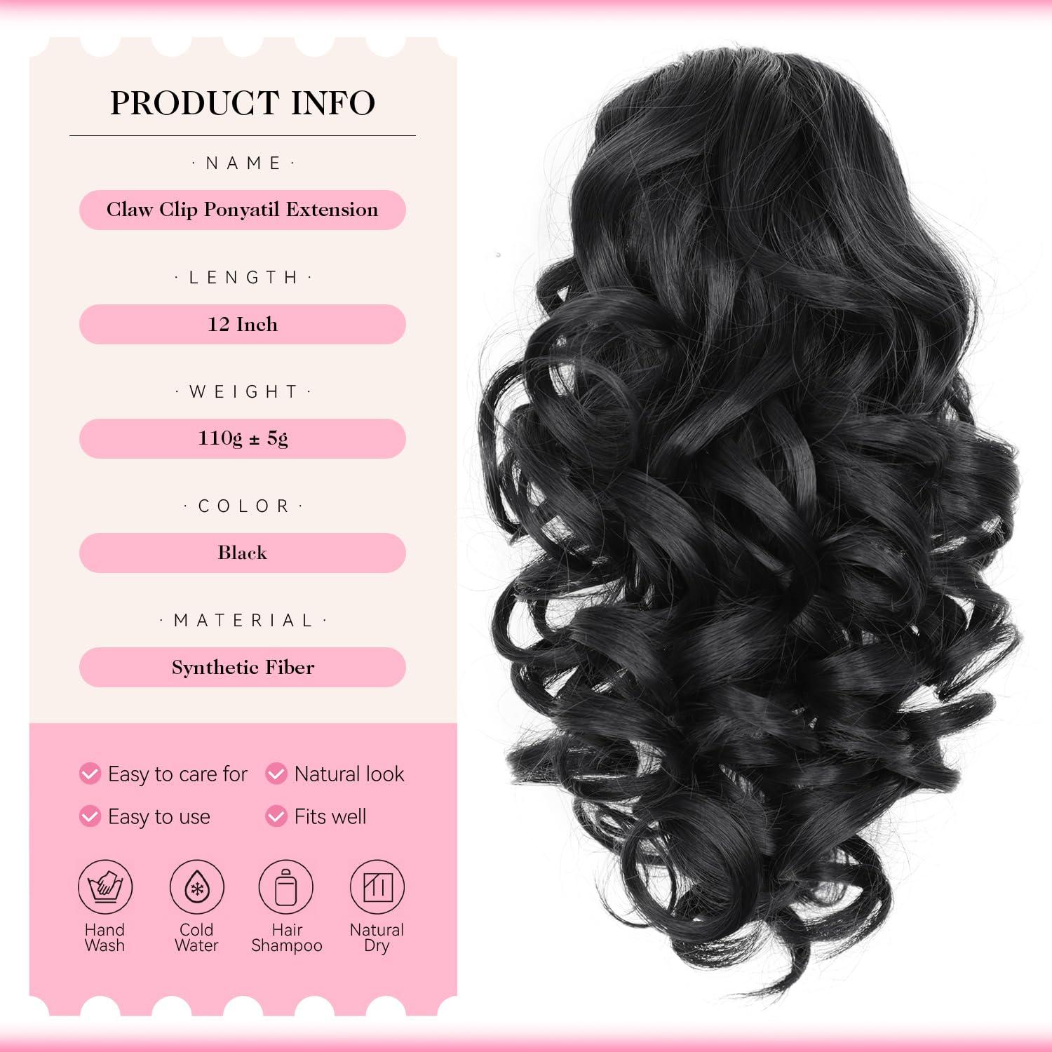 image24 Inch Blonde Ponytail Extension Clip on Ponytails for Women Long Curly Ponytail Extensions for Women Synthetic Layered Pony Tails Hair Extensions Color Dark Blonde With Beige Blonde HighlightsBlack