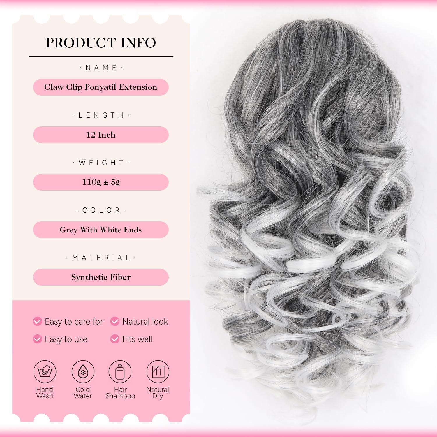 image24 Inch Blonde Ponytail Extension Clip on Ponytails for Women Long Curly Ponytail Extensions for Women Synthetic Layered Pony Tails Hair Extensions Color Dark Blonde With Beige Blonde HighlightsSalt and Pepper