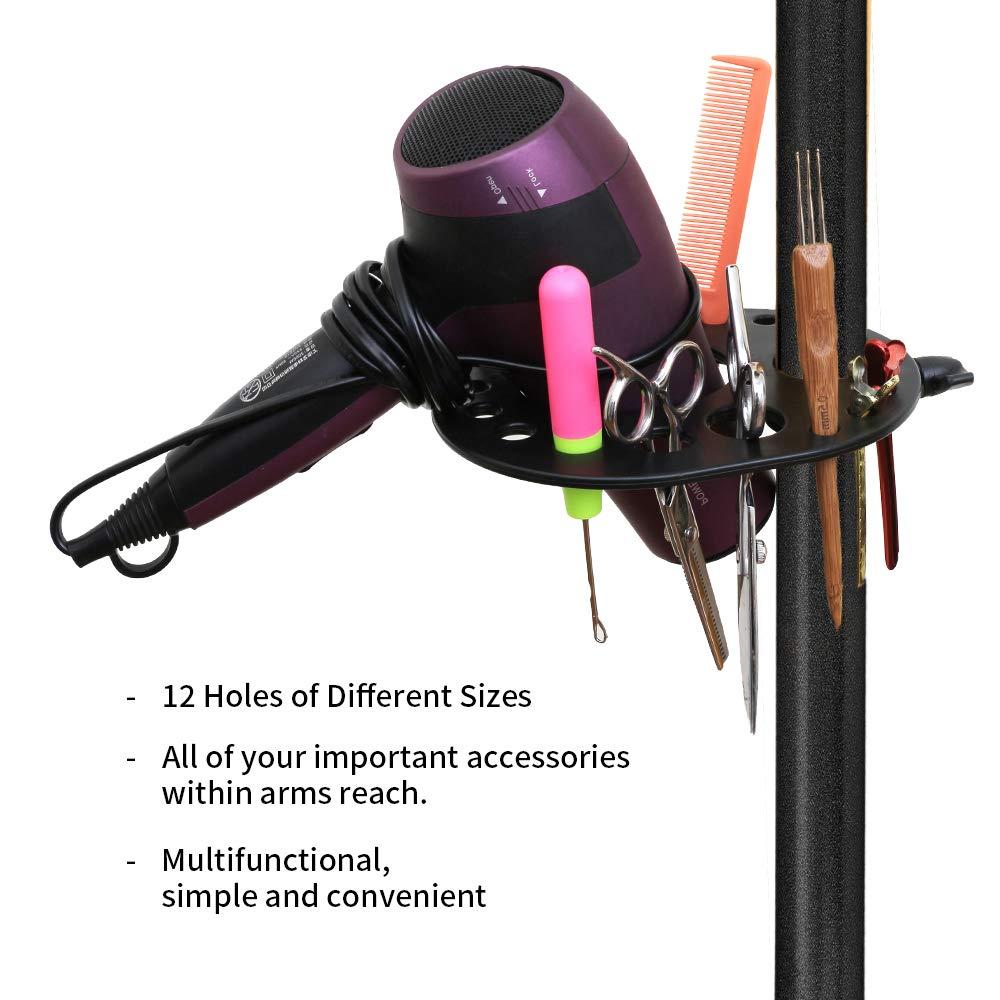 image25 Inch Wig Stand Tripod Adjustable Mannequin Head Stand Wig Head Stand for Training Heads And Canvas Block Head Pink Mannequin Head Not IncludedBlack
