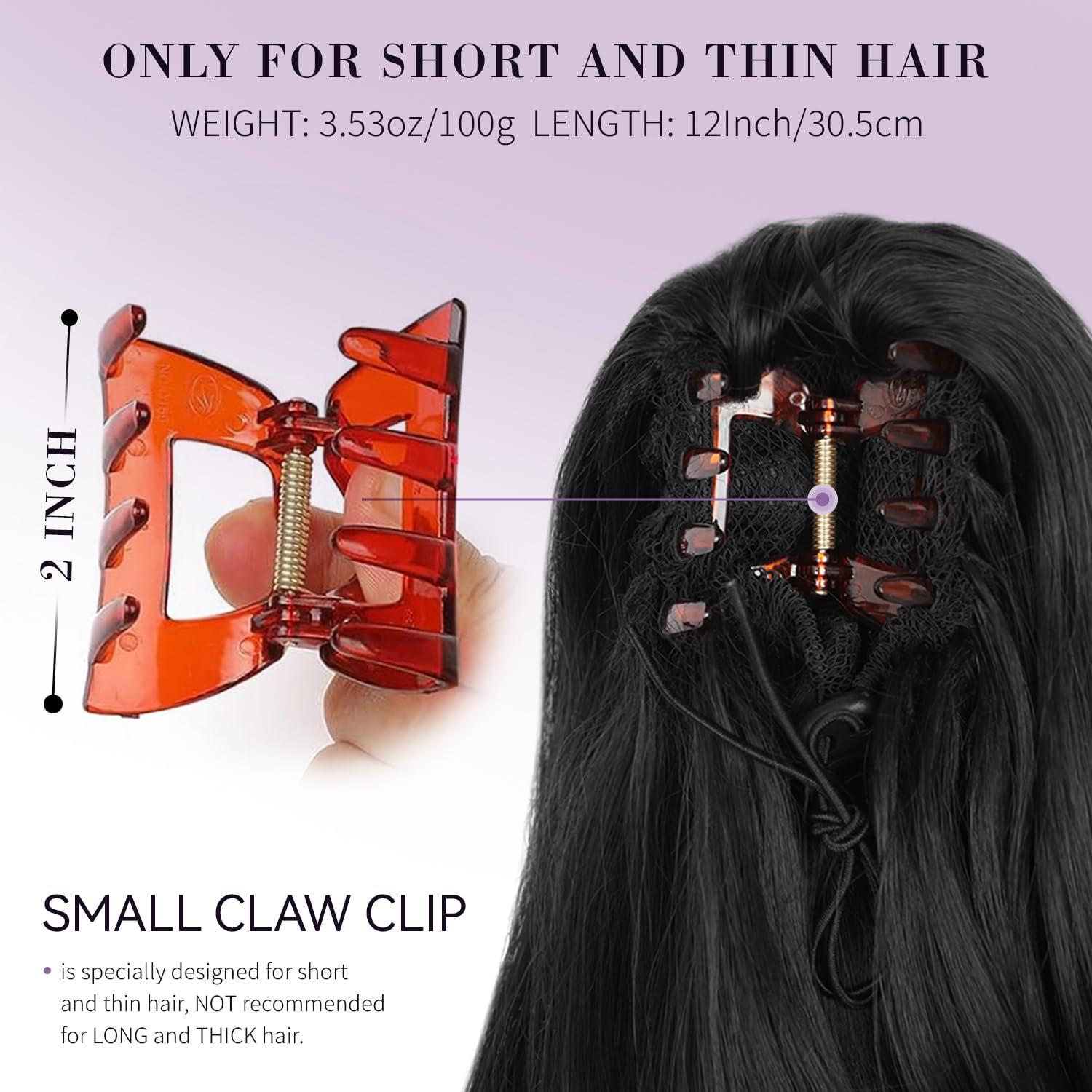 imageClaw Clip Ponytail Extension 12 Inch Soft Curly Pony Tails Hair Extensions Synthetic Hair Extensions Ponytail Clip in Ponytail Color Medium Blonde With Bleach Blonde EndsBlack