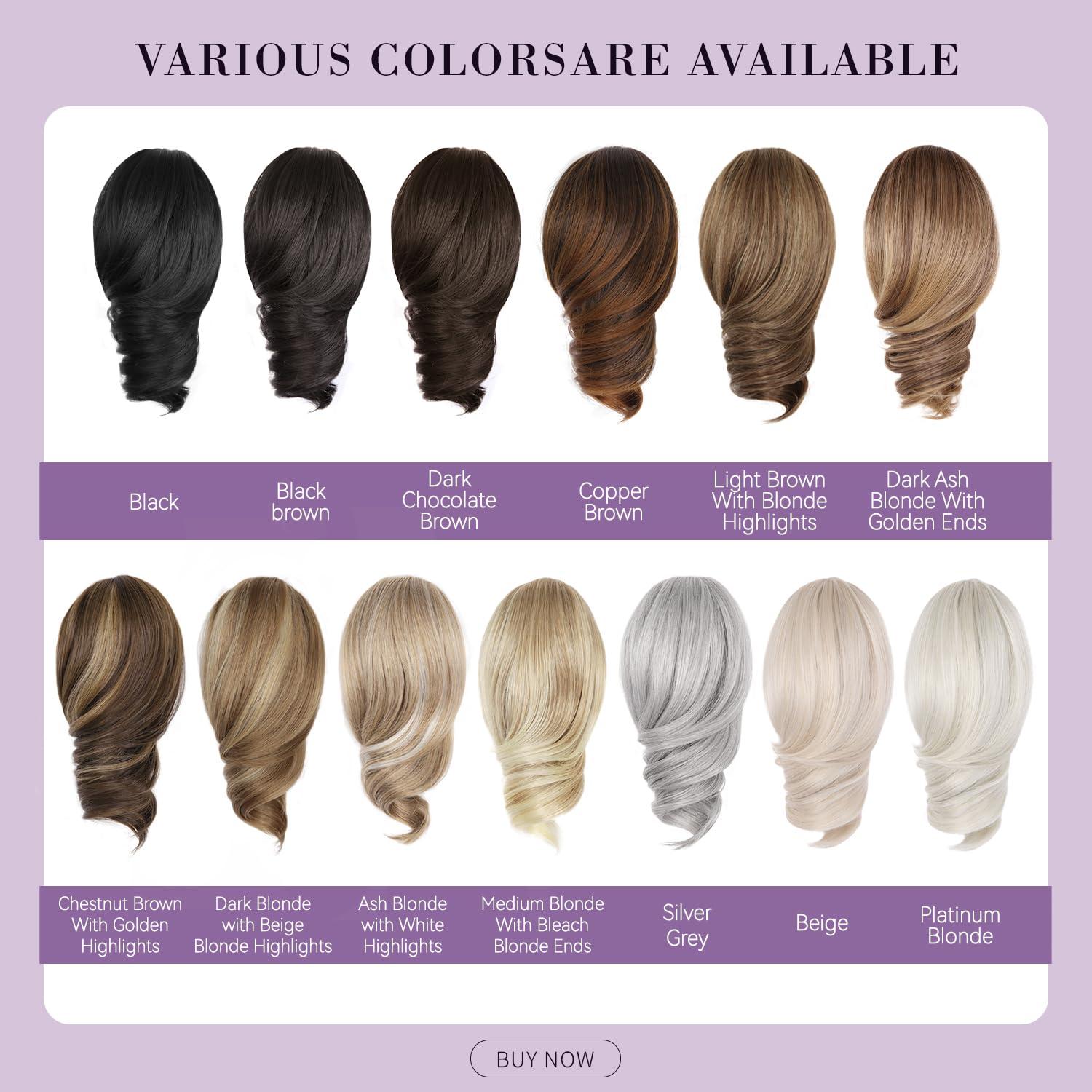 imageClaw Clip Ponytail Extension 12 Inch Soft Curly Pony Tails Hair Extensions Synthetic Hair Extensions Ponytail Clip in Ponytail Color Medium Blonde With Bleach Blonde EndsAsh Blonde with White Highlights