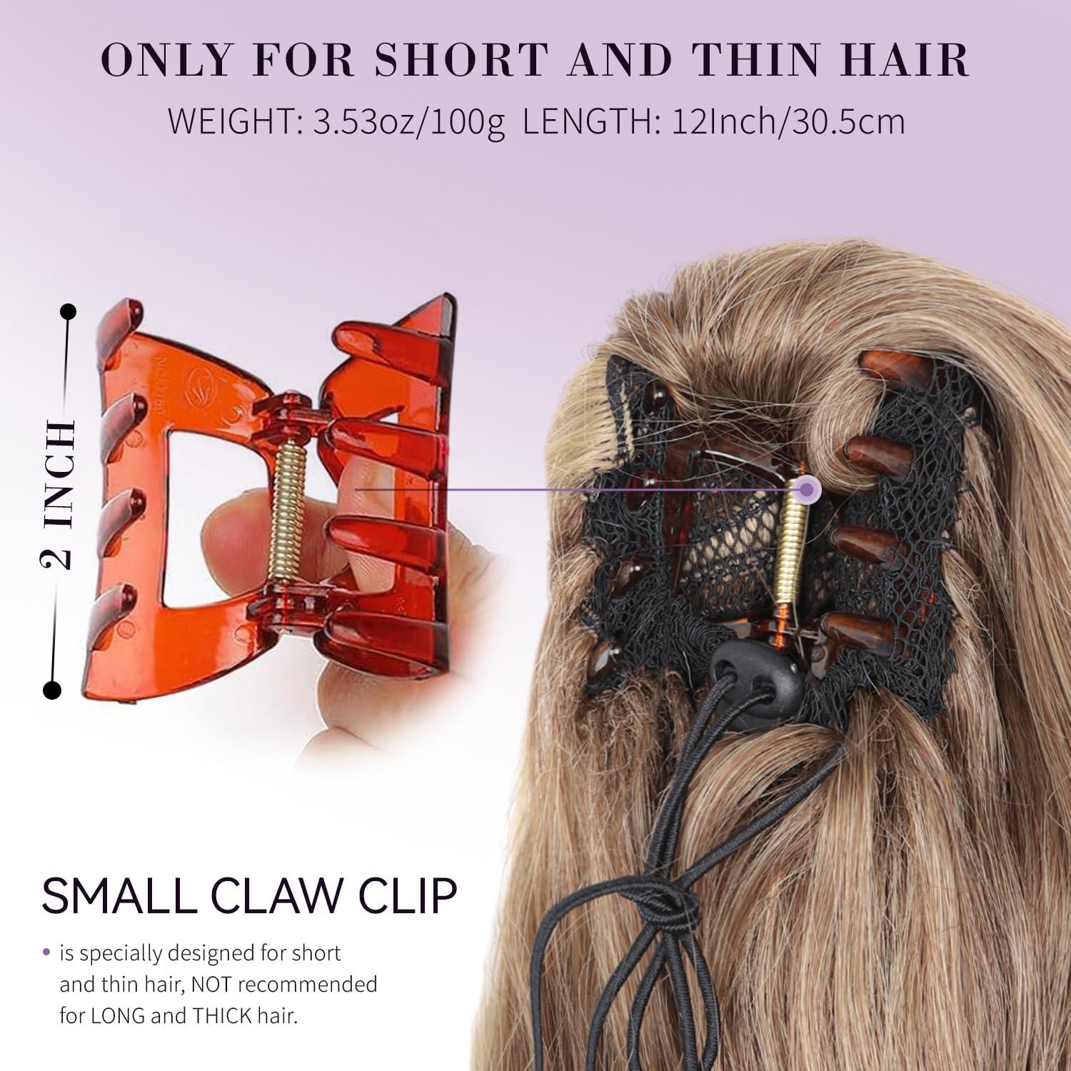 imageClaw Clip Ponytail Extension 12 Inch Soft Curly Pony Tails Hair Extensions Synthetic Hair Extensions Ponytail Clip in Ponytail Color Medium Blonde With Bleach Blonde EndsLight Brown with Blonde Ends