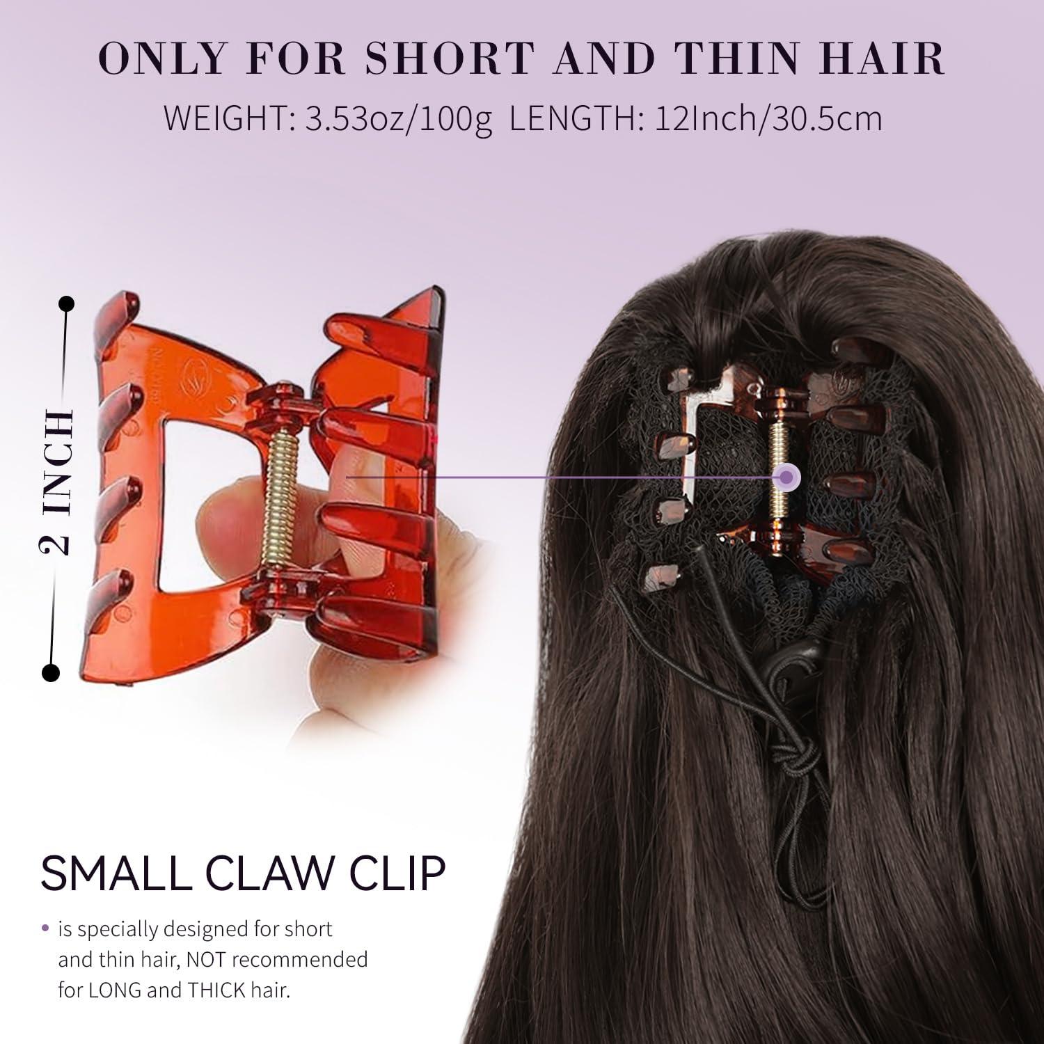 imageClaw Clip Ponytail Extension 12 Inch Soft Curly Pony Tails Hair Extensions Synthetic Hair Extensions Ponytail Clip in Ponytail Color Medium Blonde With Bleach Blonde EndsDark Chocolate Brown