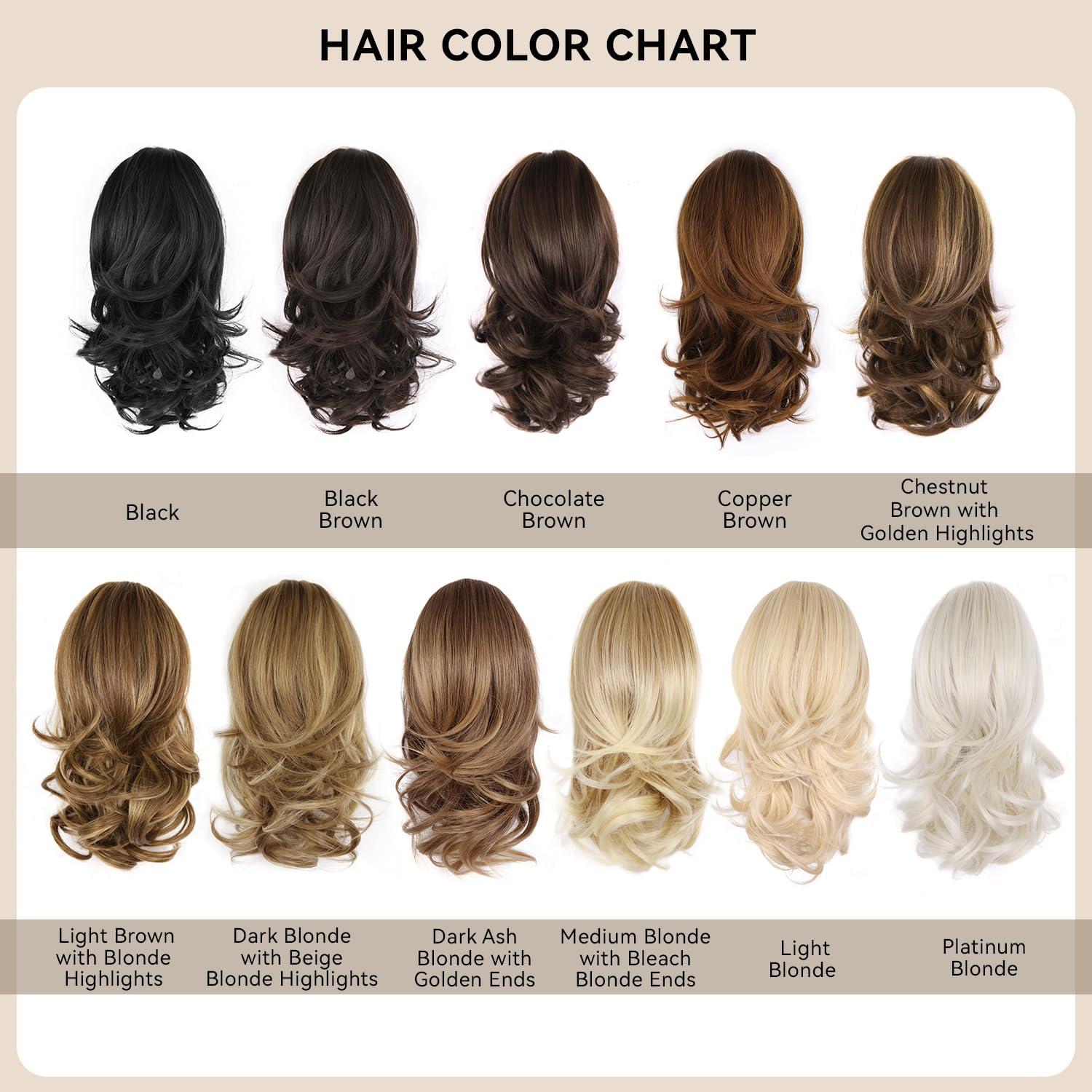 imageClip on Ponytails for Women 26 Inch Long Ponytail Extension Wavy Pony Tails Hair Extensions Synthetic Hair Extensions Ponytail Clip in Ponytail Color Chestnut Brown With Golden HighlightsLight Blonde