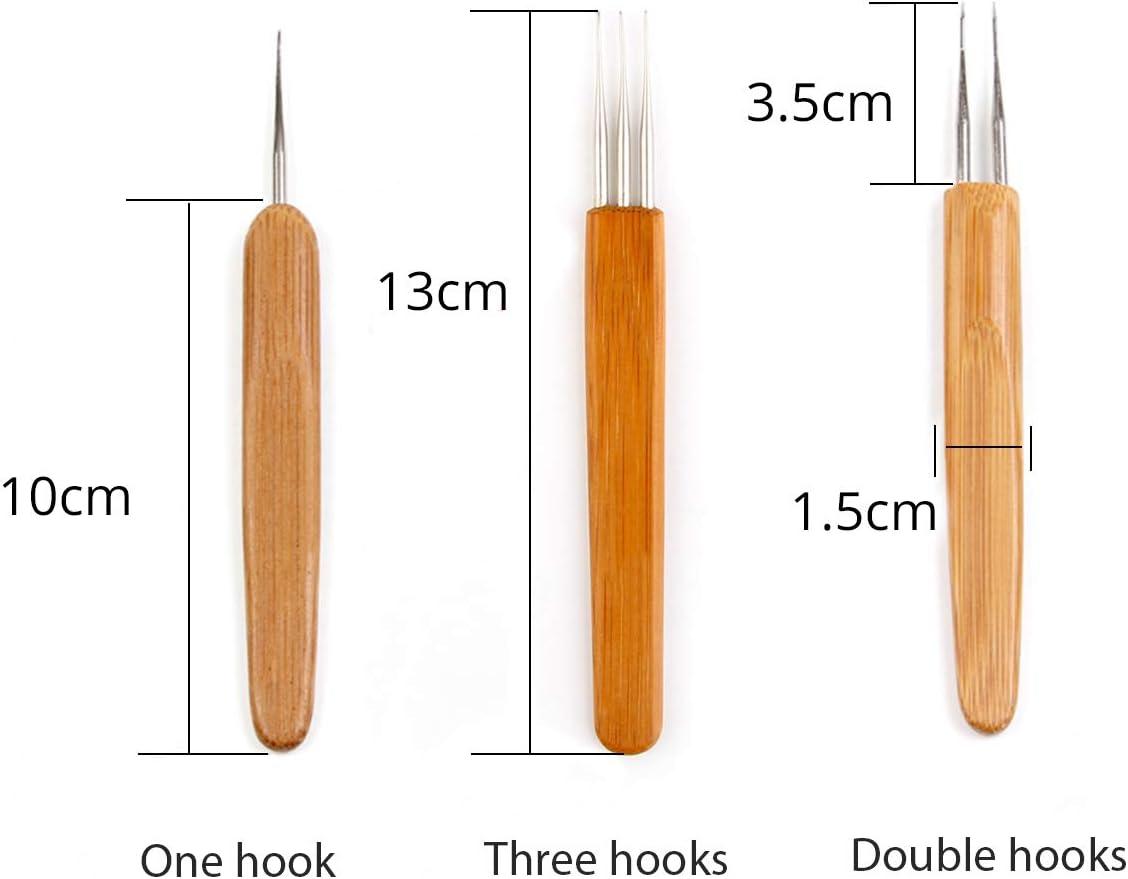 imageDreadlocks Crochet Hooks for Hair 05mm 1 Hook 2 Hooks 3 Hooks Crochet Needles for Hair Dreadlock Hair Weaving Dreadlock Hooks Tool Set075mm