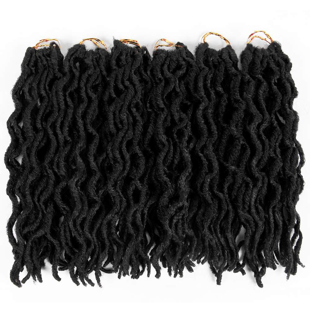 imageFaux Locs Crochet Hair 12 inch 6packsLot Bo Faux Locs Crochet Hair Curly Dreadlocks Synthetic Faux Locs Braiding Hair Extensions 20 RootsPack T1B301B