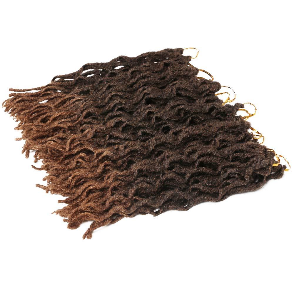 imageFaux Locs Crochet Hair 12 inch 6packsLot Bo Faux Locs Crochet Hair Curly Dreadlocks Synthetic Faux Locs Braiding Hair Extensions 20 RootsPack T1B30T1B30