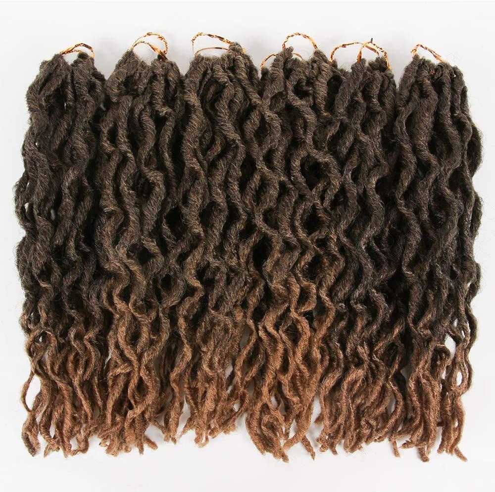 imageFaux Locs Crochet Hair 12 inch 6packsLot Bo Faux Locs Crochet Hair Curly Dreadlocks Synthetic Faux Locs Braiding Hair Extensions 20 RootsPack T1B30T1B27