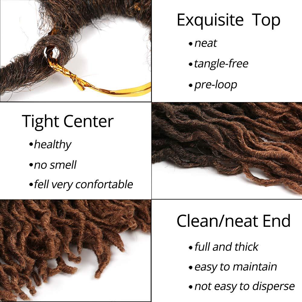 imageFaux Locs Crochet Hair 12 inch 6packsLot Bo Faux Locs Crochet Hair Curly Dreadlocks Synthetic Faux Locs Braiding Hair Extensions 20 RootsPack T1B30T1B30