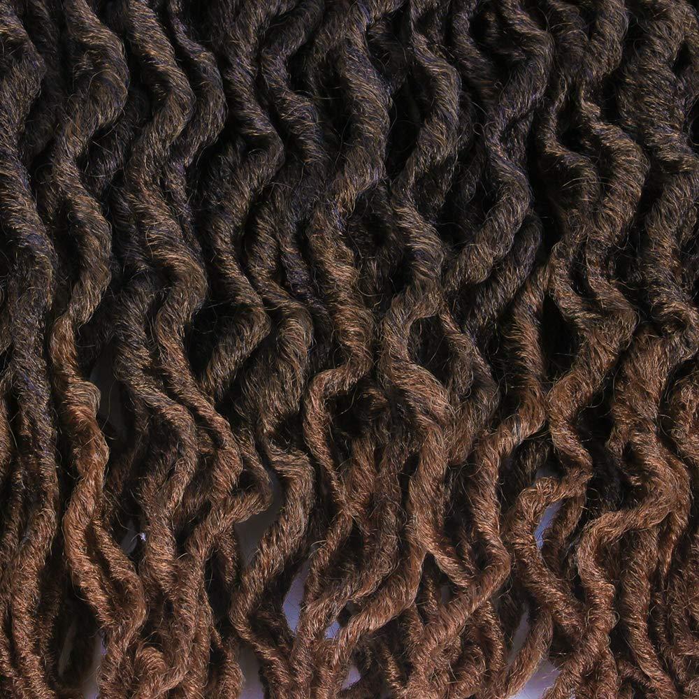 imageFaux Locs Crochet Hair 12 inch 6packsLot Bo Faux Locs Crochet Hair Curly Dreadlocks Synthetic Faux Locs Braiding Hair Extensions 20 RootsPack T1B30T1B30