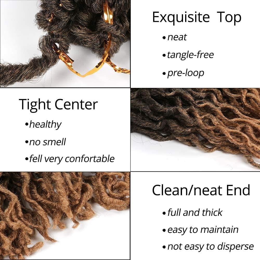 imageFaux Locs Crochet Hair 12 inch 6packsLot Bo Faux Locs Crochet Hair Curly Dreadlocks Synthetic Faux Locs Braiding Hair Extensions 20 RootsPack T1B30T1B27