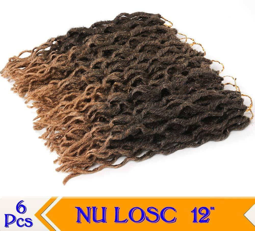 imageFaux Locs Crochet Hair 12 inch 6packsLot Bo Faux Locs Crochet Hair Curly Dreadlocks Synthetic Faux Locs Braiding Hair Extensions 20 RootsPack T1B30T1B27