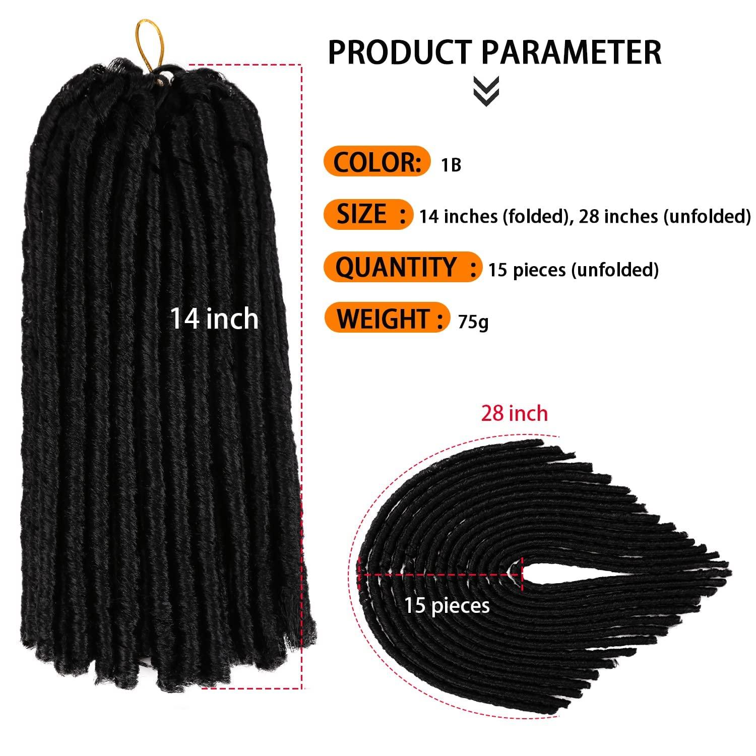 imageUrban Soft Dread Crochet Hair 4 Packs Straight Faux Locs Crochet Soft Locs Braids 2 STYLE in ONE 41B