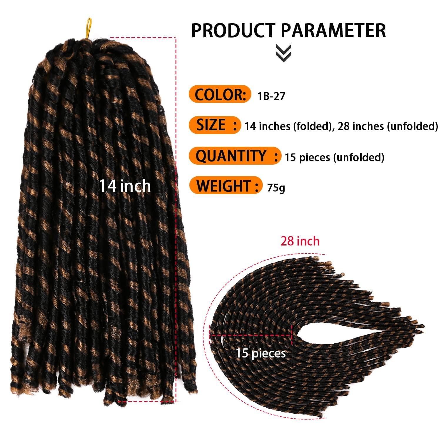 imageUrban Soft Dread Crochet Hair 4 Packs Straight Faux Locs Crochet Soft Locs Braids 2 STYLE in ONE 41B27
