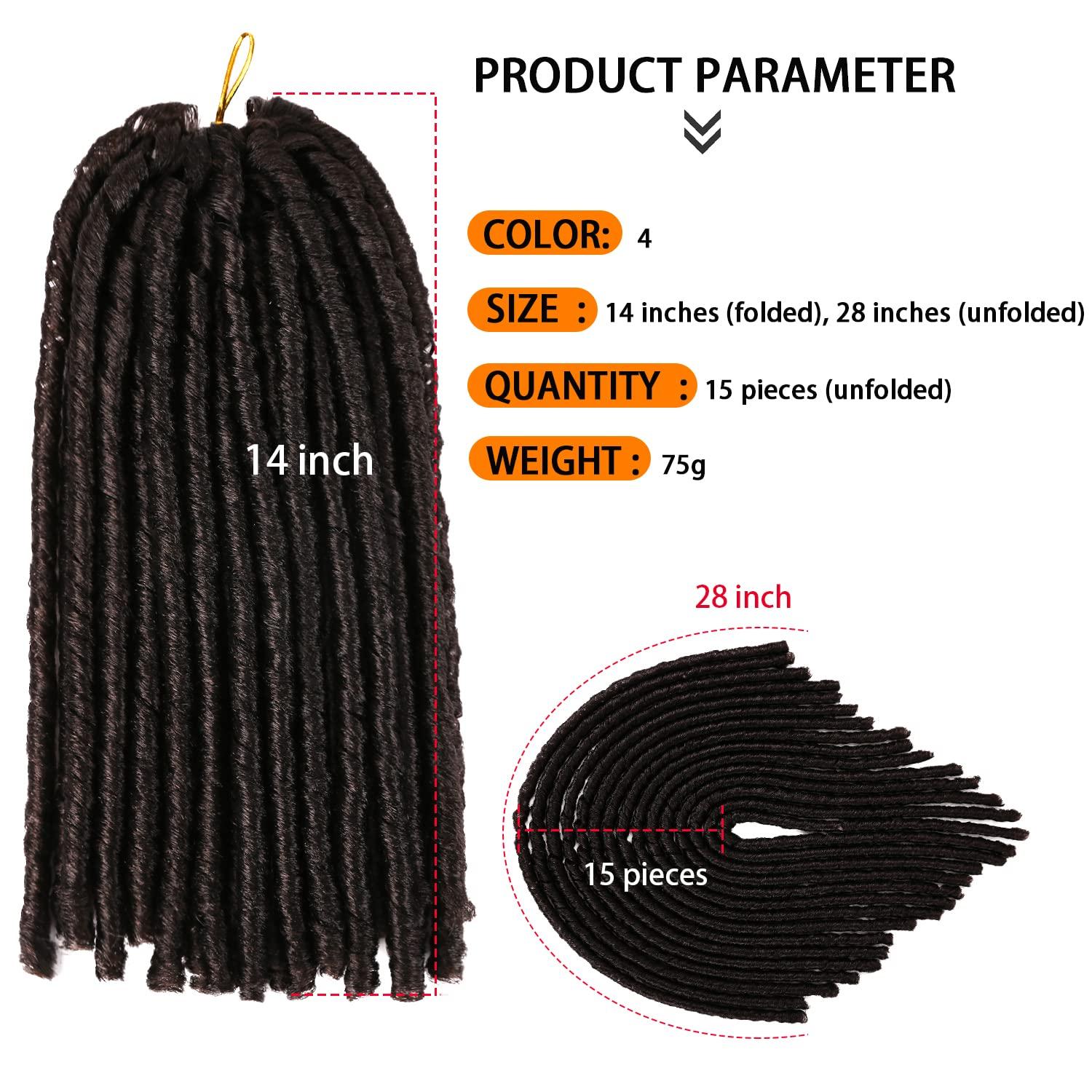 imageUrban Soft Dread Crochet Hair 4 Packs Straight Faux Locs Crochet Soft Locs Braids 2 STYLE in ONE 44