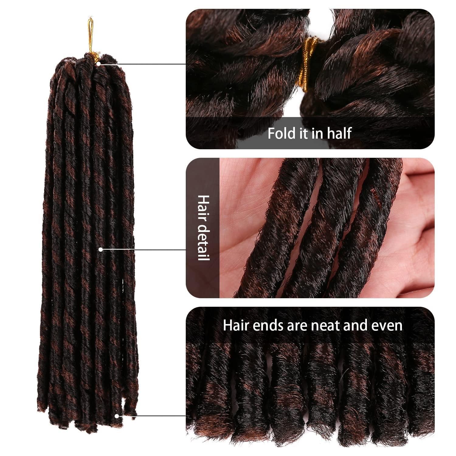 imageUrban Soft Dread Crochet Hair 4 Packs Straight Faux Locs Crochet Soft Locs Braids 2 STYLE in ONE 4430