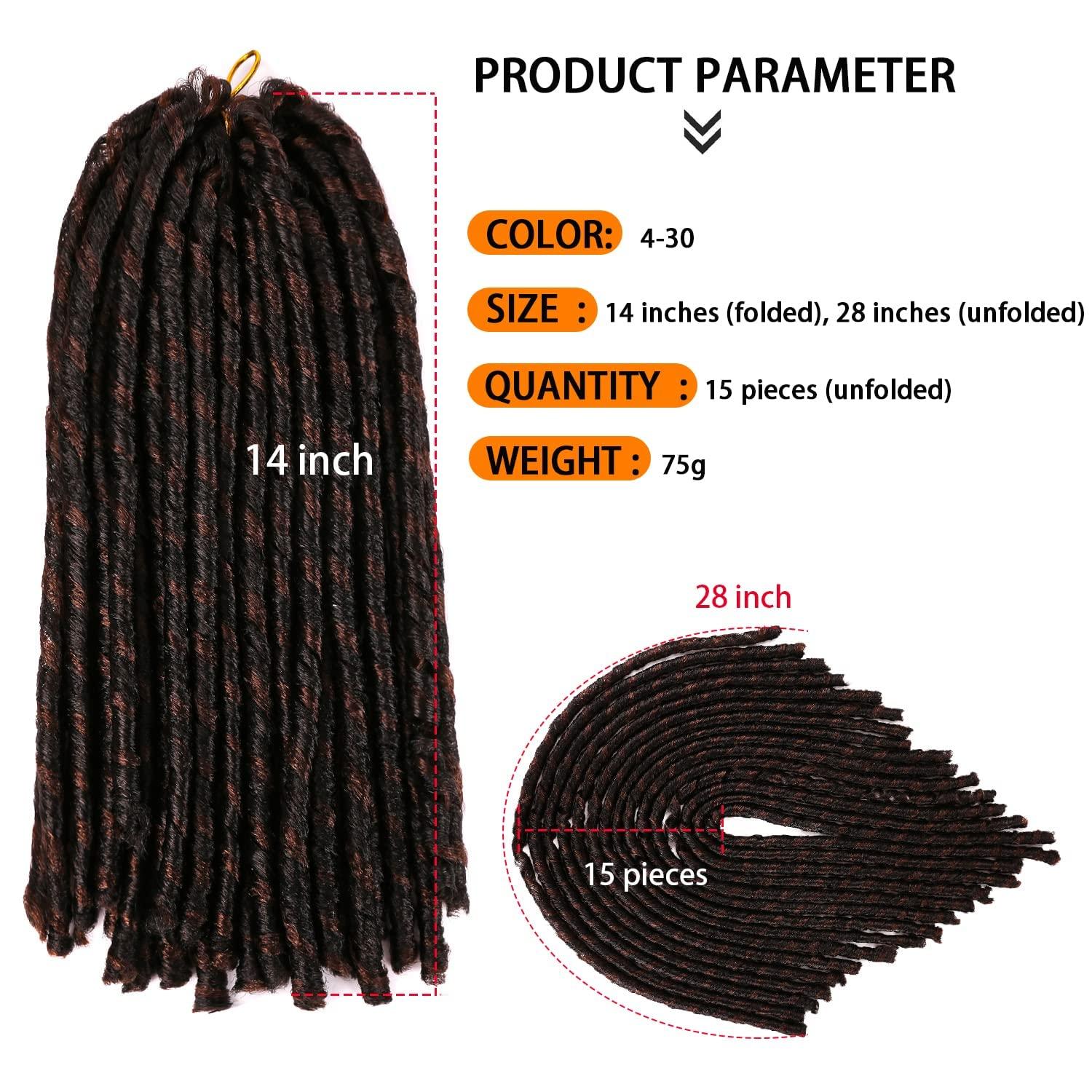 imageUrban Soft Dread Crochet Hair 4 Packs Straight Faux Locs Crochet Soft Locs Braids 2 STYLE in ONE 4430