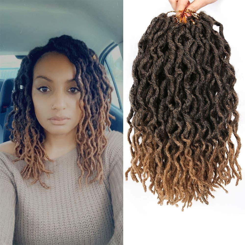 imageFaux Locs Crochet Hair 12 inch 6packsLot Bo Faux Locs Crochet Hair Curly Dreadlocks Synthetic Faux Locs Braiding Hair Extensions 20 RootsPack T1B30T1B27