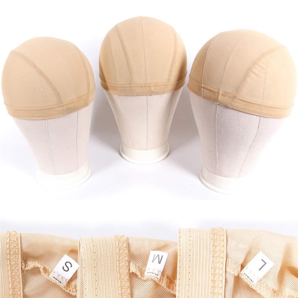 imageSmall Mesh Dome Caps For Wigs 6 Pcs Stretch Breathable Mesh Dome Wig Cap Spandex Black Wig Caps For Making Wigs 6 Pcs Black SBeigeMesh Cap