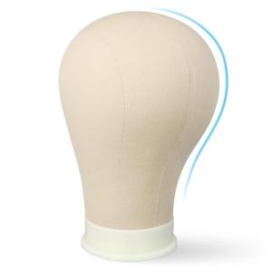 22 Inch Wig Head for Wig, Canvas Mannequin Head with Mount Hole, Manikin Head for Wig Making, Styling and Display, Head Contour More Realistic(24 Inch)