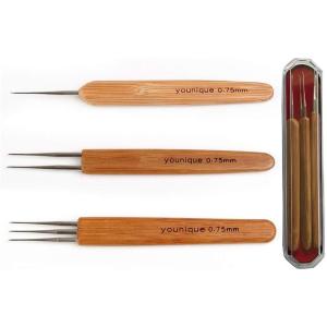Dreadlocks Crochet Hooks for Hair 0.5mm (1 Hook, 2 Hooks, 3 Hooks) Crochet Needles for Hair Dreadlock Hair Weaving Dreadlock Hooks Tool Set(0.75mm)