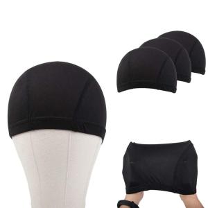Small Mesh Dome Caps For Wigs 6 Pcs Stretch Breathable Mesh Dome Wig Cap Spandex Black Wig Caps For Making Wigs (6 Pcs, Black, S)(Black-Dome Cap)
