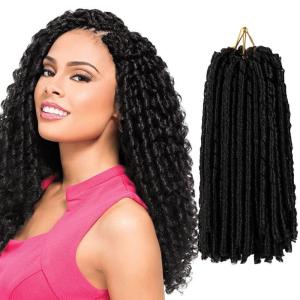 Urban Soft Dread Crochet Hair – 4 Packs Straight Faux Locs Crochet Soft Locs Braids 2 STYLE in ONE (#4)(#1B)