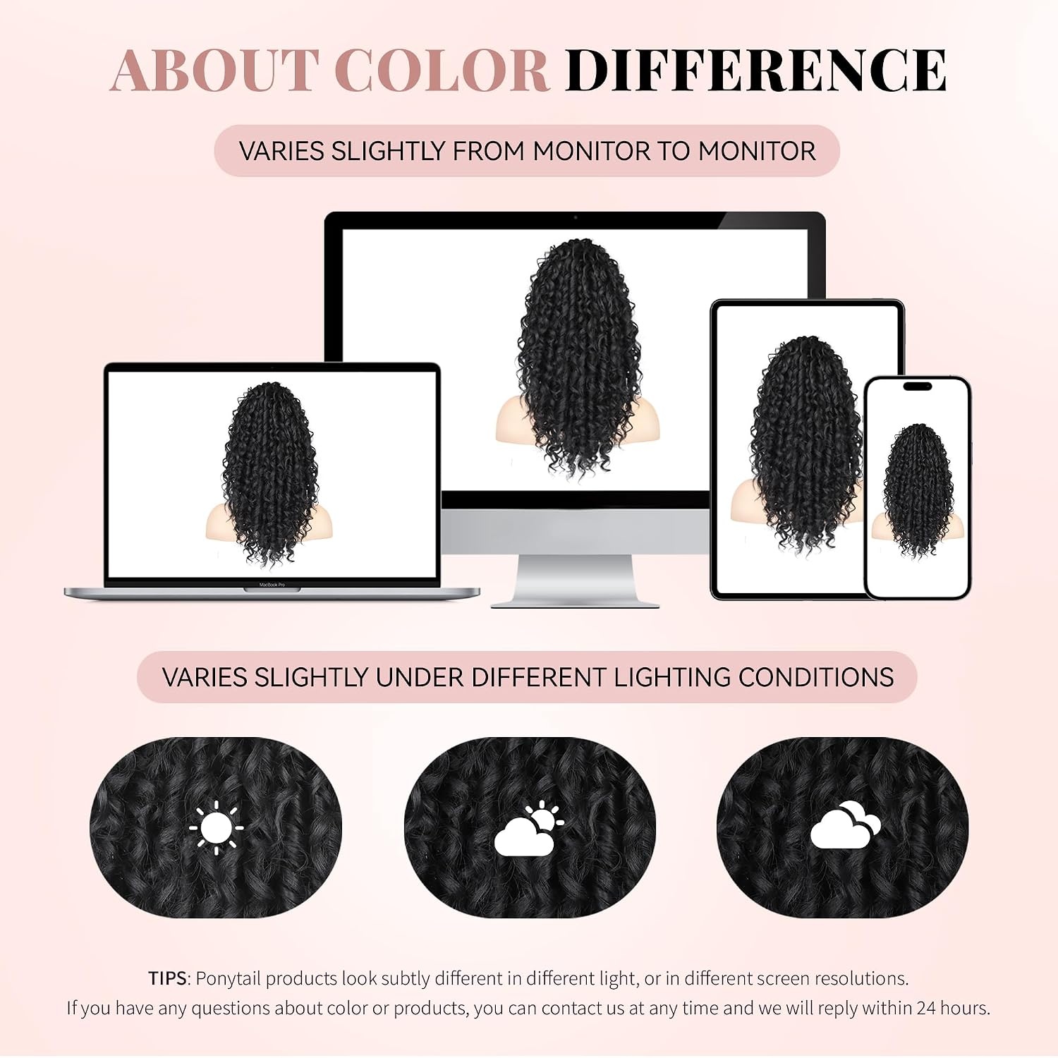 image:image16 Inch Ponytail Extension Clip in Ponytail Hair Extensions Curly Spring Curls Pony Tails Hair Extensions Synthetic Claw Clip Ponytail Extension for Women Color Copper BrownDark Brown with Honey Blonde Highlights