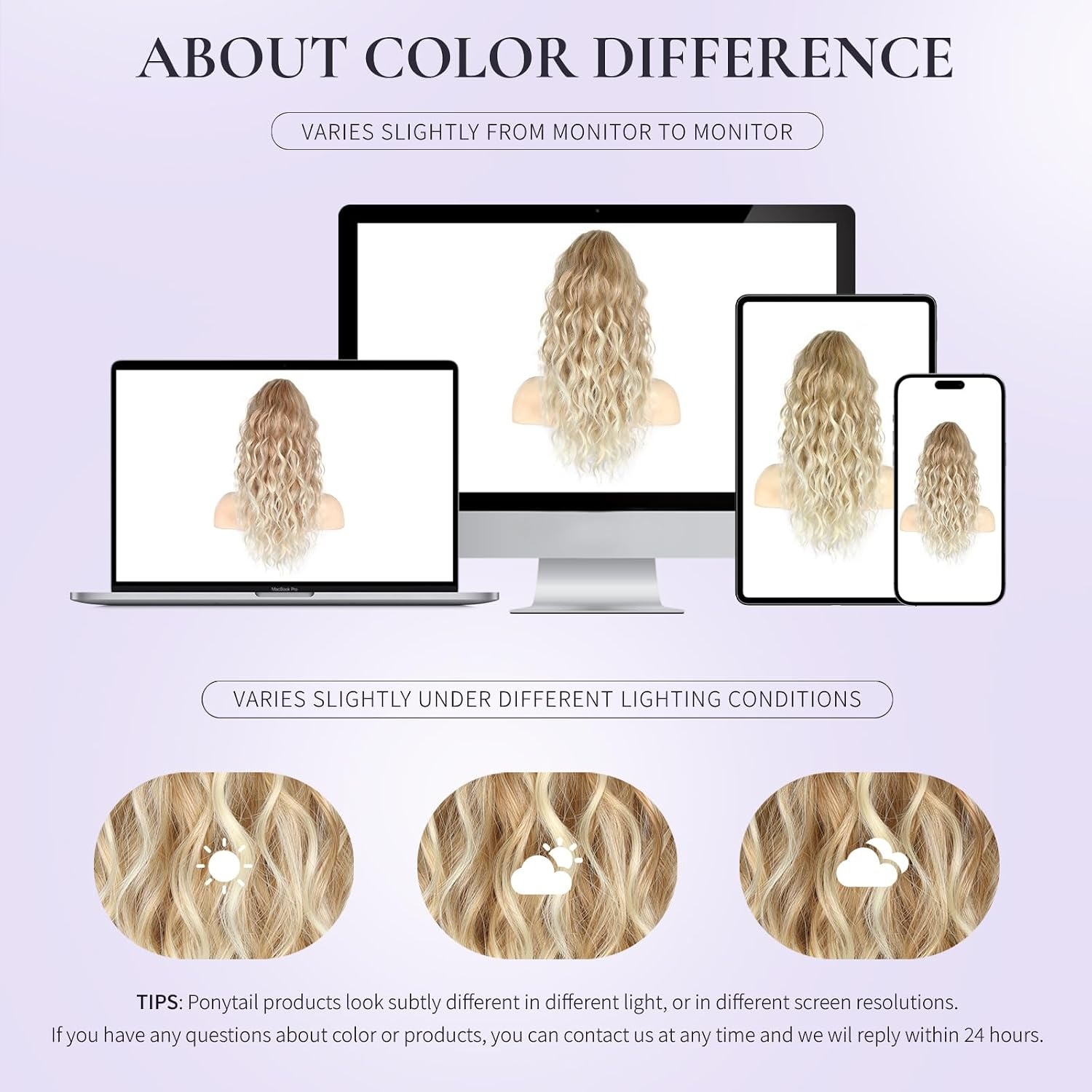 image:imageZQIAN BEAUTY 18 Inch Claw Clip Ponytail Extension Wavy Pony Tails Hair Extensions Synthetic Hair Extensions Ponytail Clip On Ponytails for Women Dark Brown with Honey Blonde HighlightsMedium Blonde with Bleach Blonde Ends