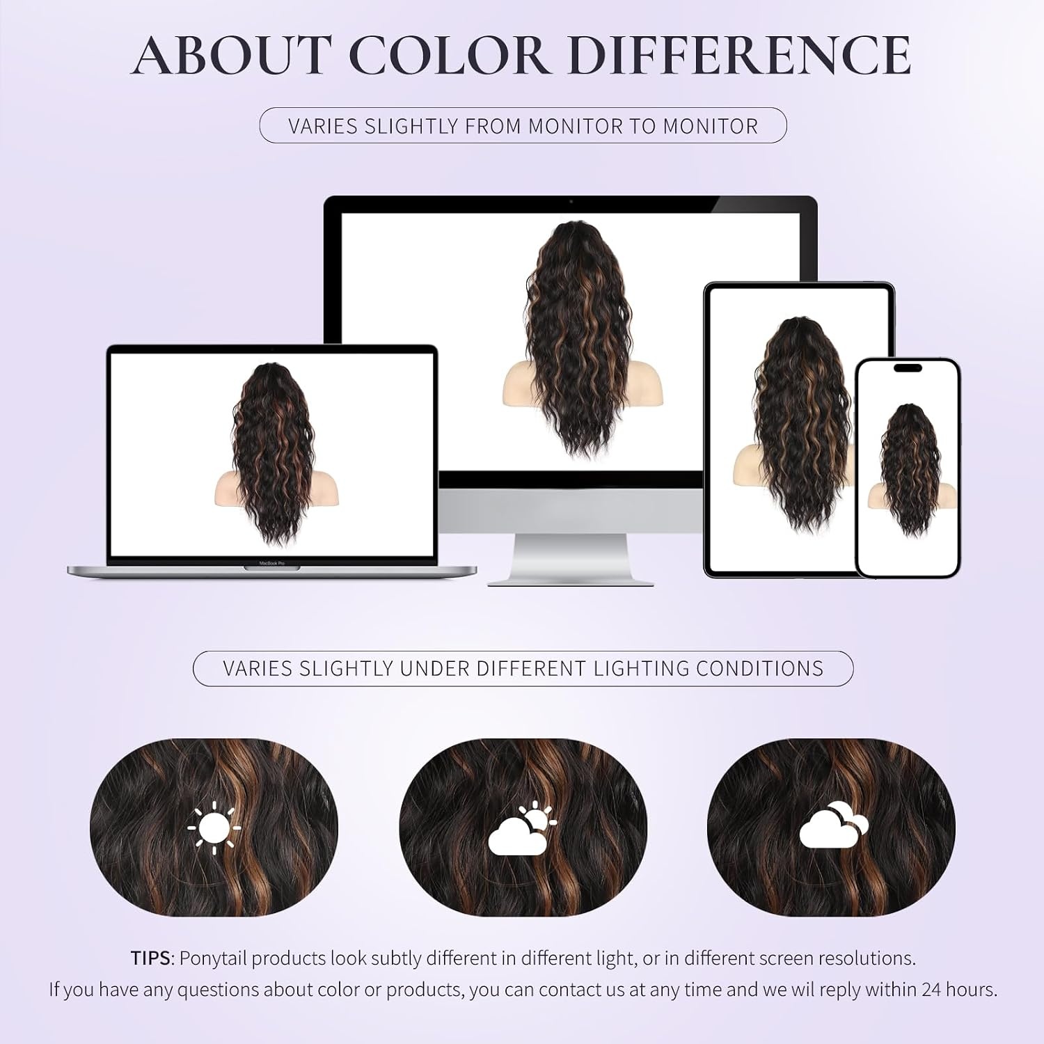 image:imageZQIAN BEAUTY 18 Inch Claw Clip Ponytail Extension Wavy Pony Tails Hair Extensions Synthetic Hair Extensions Ponytail Clip On Ponytails for Women Dark Brown with Honey Blonde HighlightsDark Brown with Honey Blonde Highlights